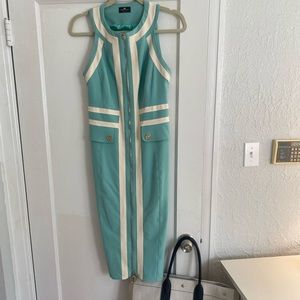 Elisabetta Franchi shift sheath dress Tiffany blue